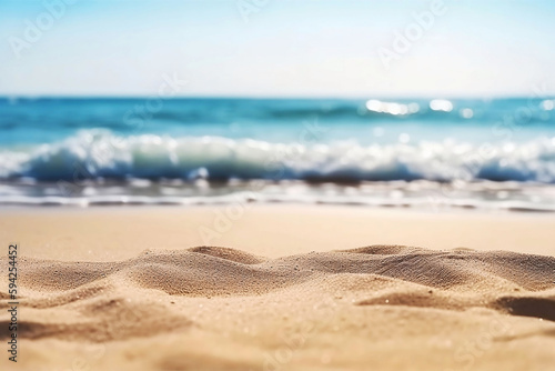 Beach Landscape with Sunlight and Sea blur Background