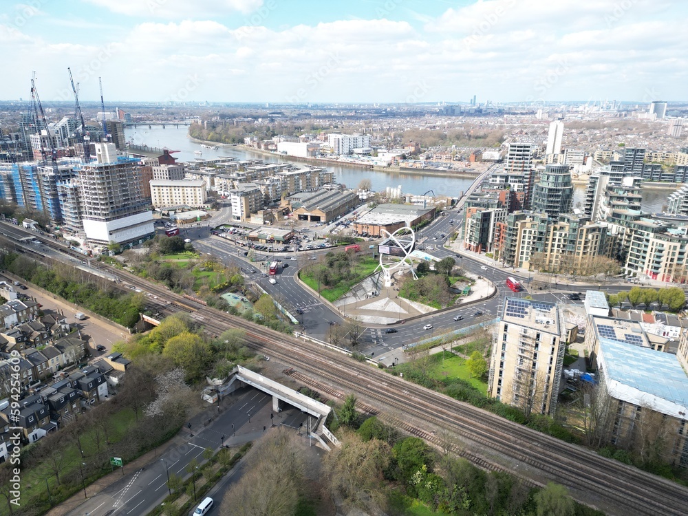 Wandsworth Roundabout London UK drone , aerial , birds eye view