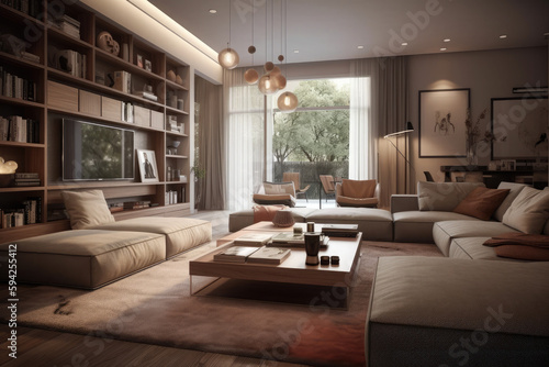 Elegant, modern and comfortable living room interior design  © ttonaorh