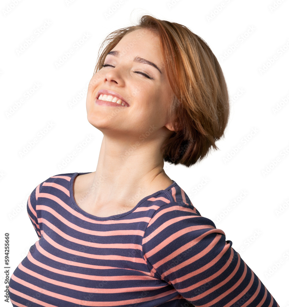 Breathing beautiful smile woman. Relaxation concept Breathing beautiful smile woman. Relaxation concept