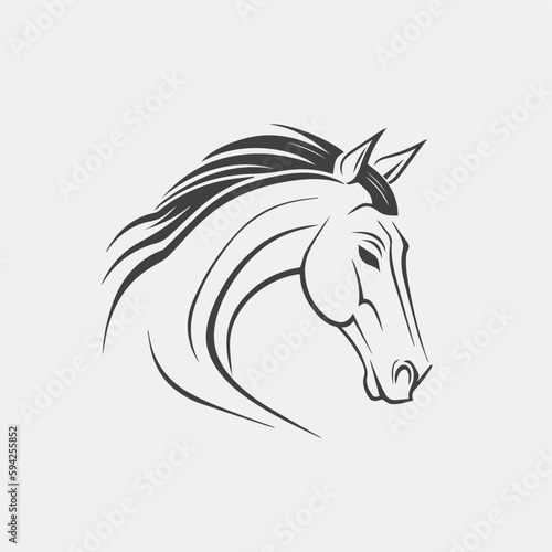 Horse minimal logo type design