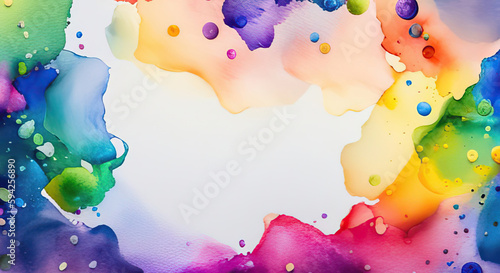 Abstract rainbow color art with copy space in the center lgbt pride generative ai illustration