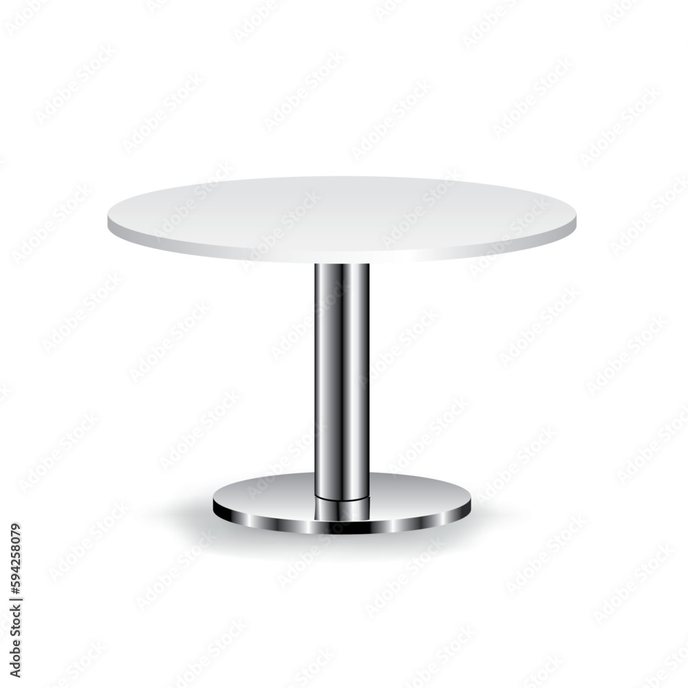 White Round Table isolated on a white background White Round Table isolated on a white background