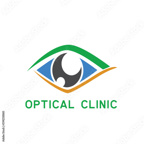eye clinic / ophthalmic clinic / ophthalmology / optometrist logo with text space for your slogan / tagline, vector illustration