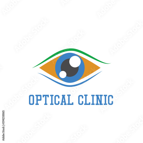 eye clinic / ophthalmic clinic / ophthalmology / optometrist logo with text space for your slogan / tagline, vector illustration