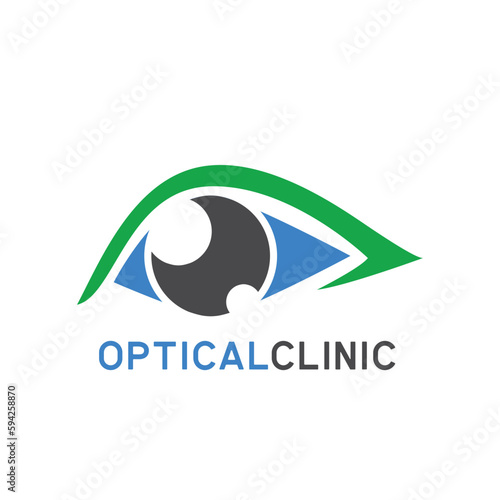 eye clinic / ophthalmic clinic / ophthalmology / optometrist logo with text space for your slogan / tagline, vector illustration