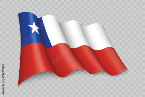 3D Realistic waving Flag of Chile