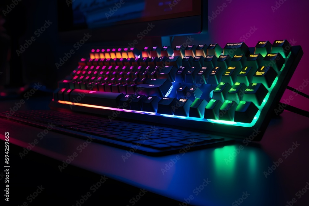Gaming keyboard created using AI Generative Technology Gaming keyboard created using AI Generative Technology