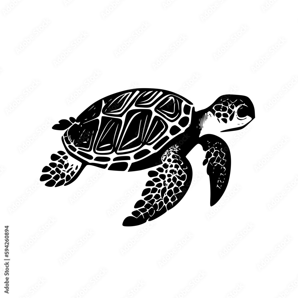 Fototapeta premium Sea Turtle - Minimalist and Flat Logo - Vector illustration