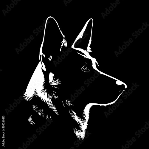 German Shepherd - Minimalist and Flat Logo - Vector illustration