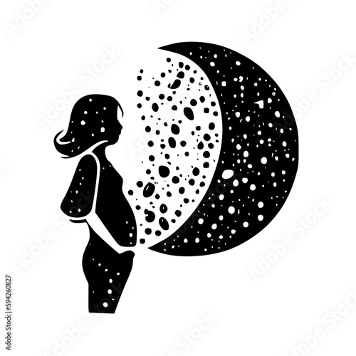 Pregnancy | Minimalist and Simple Silhouette - Vector illustration