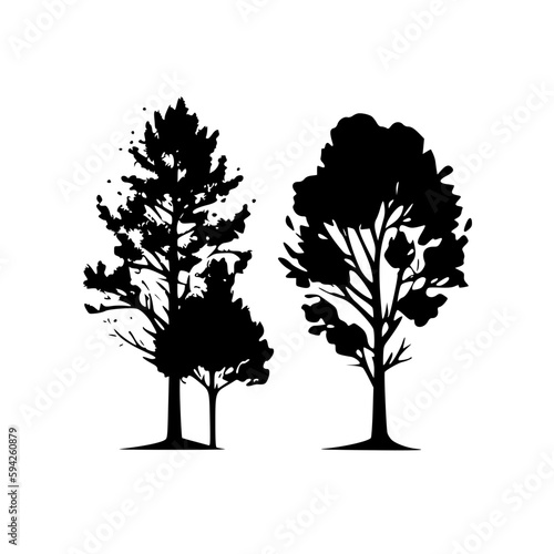 Trees   Minimalist and Simple Silhouette - Vector illustration