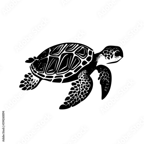 Sea Turtle - Minimalist and Flat Logo - Vector illustration