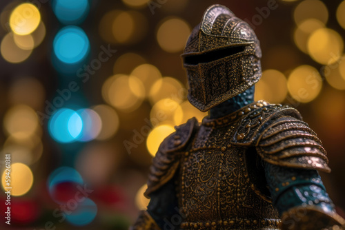 armored knight at city night