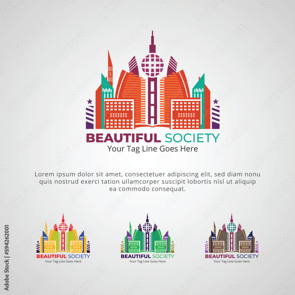 Fototapeta premium Real Estate Beautiful Society Brand Company Logo Design Template