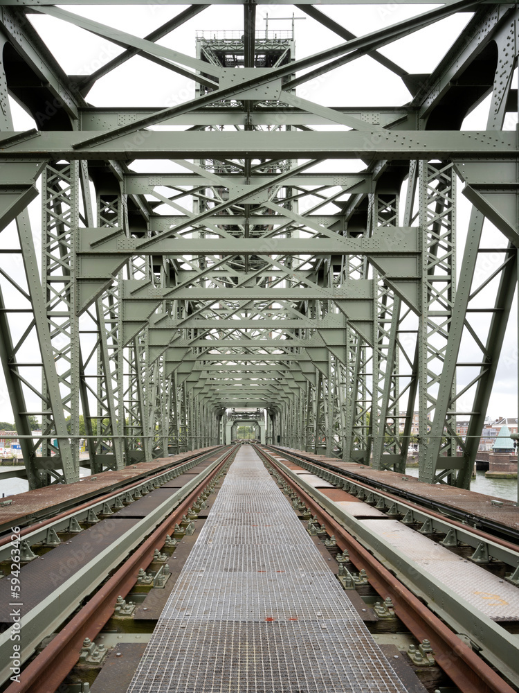 Former railway bridge De Hef in Rotterdam (portrait) Former railway bridge De Hef in Rotterdam (portrait)