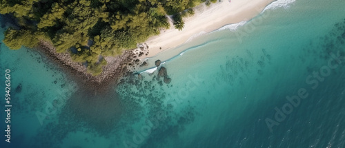 An amazing Beach Islands Aerial View Background, Board, Poster, Banner Background Created with generative AI tools.