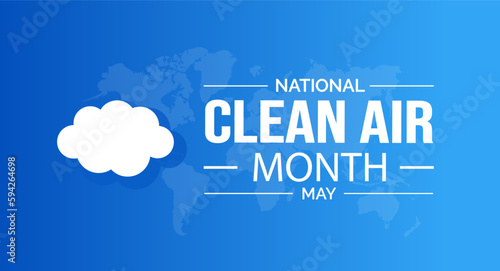 National Clean Air Month background or banner design template