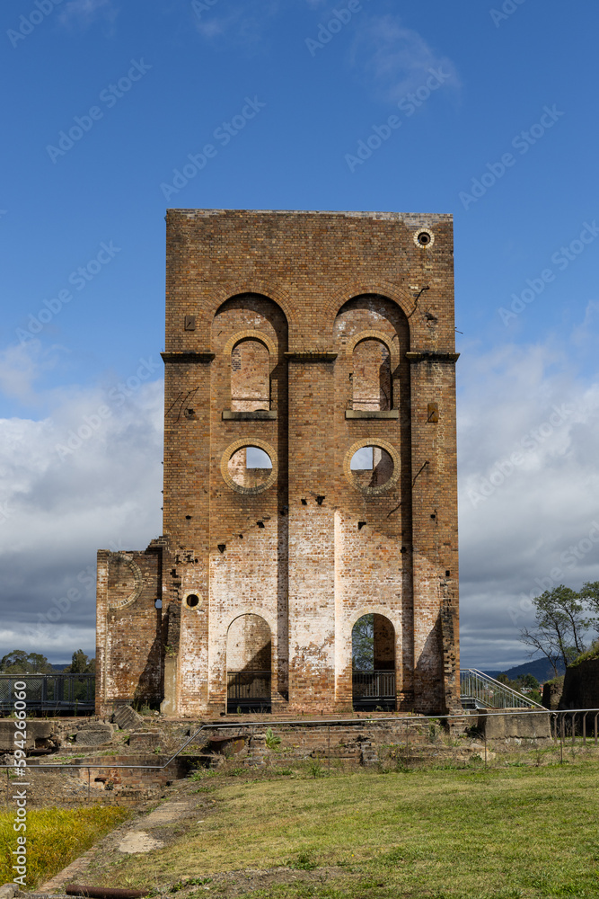 Front view of old blast furnace at Lithgow, NSW, Australia. Front view of old blast furnace at Lithgow, NSW, Australia.