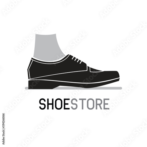 Shoes store logo for shoes store on white background. vector illustration