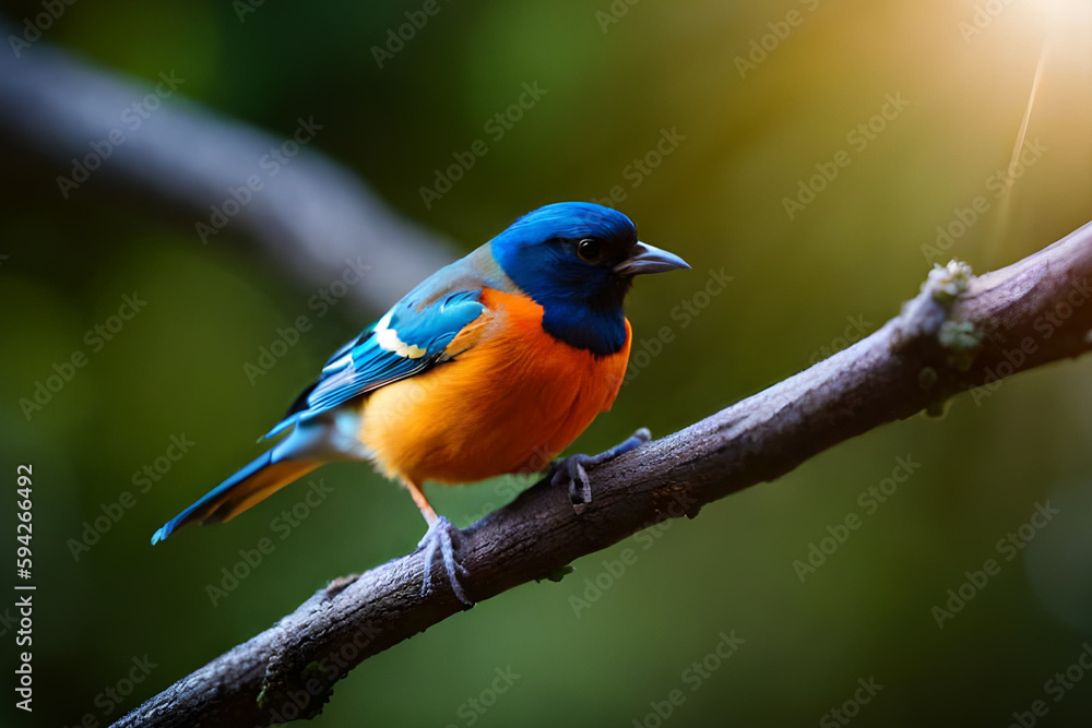 lilac roller on a branch