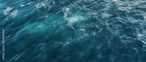 Experience the beauty of an aerial view of ocean waters showcased in a textured board background. A scenic illustration capturing the texture and expanse of the sea  Created using generative AI tools  © Ivan cardona