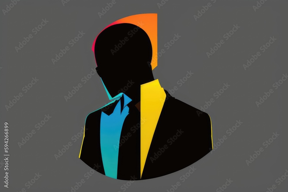 Illustration of a silhouette of a man in a business suit Illustration of a silhouette of a man in a business suit