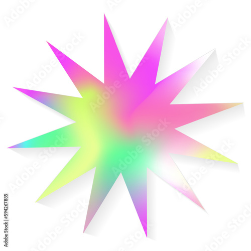 Sticker vector y2k holography style neon color for decoration, banner, poster 10 eps