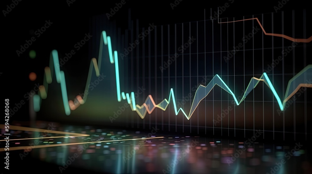 Obraz premium Technology Screen with Business Data and Diagrams. Generative AI 