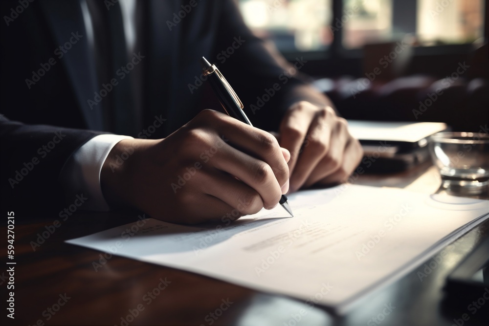 contract man document signature hand businessman group business signing lawyer office. Generative AI. contract man document signature hand businessman group business signing lawyer office. Generative AI.