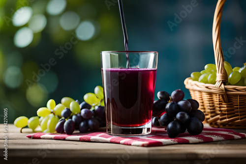 glass of wine and grapes