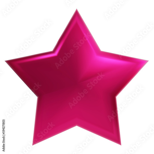 Premium Set of pink metallic 3d stars icons for apps  products  websites  and mobile applications. Cute cartoon red stars quality rating isolated on white background. 3D png  illustration.