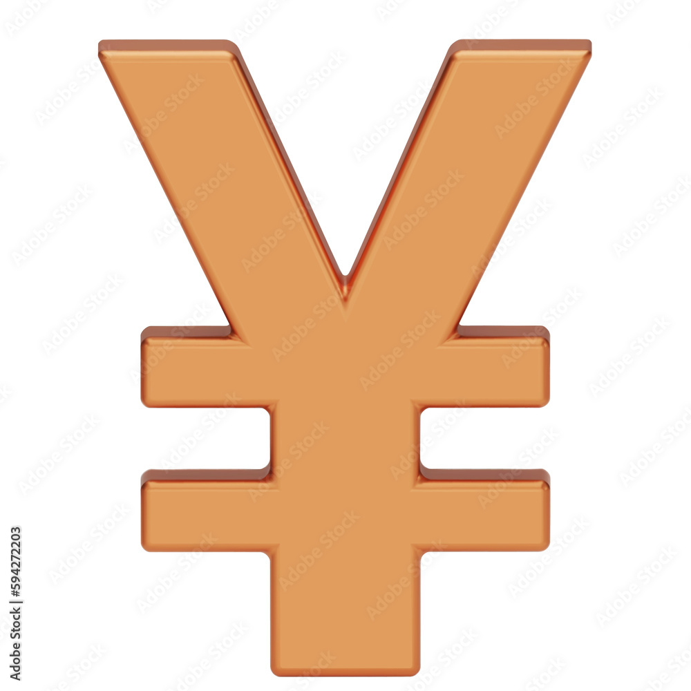 The Japanese yen currency symbol is isolated on white background. 3D Japan yen or Chinese Yuan currency symbol. Copper Yen icons. 3d vector illustration. The Japanese yen currency symbol is isolated on white background. 3D Japan yen or Chinese Yuan currency symbol. Copper Yen icons. 3d vector illustration.