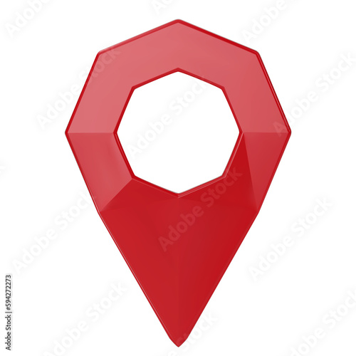 Map pointer isolated on background. Red location pin or navigation. 3D Locator mark of map pointer, symbol, position. 3D Png illustration.