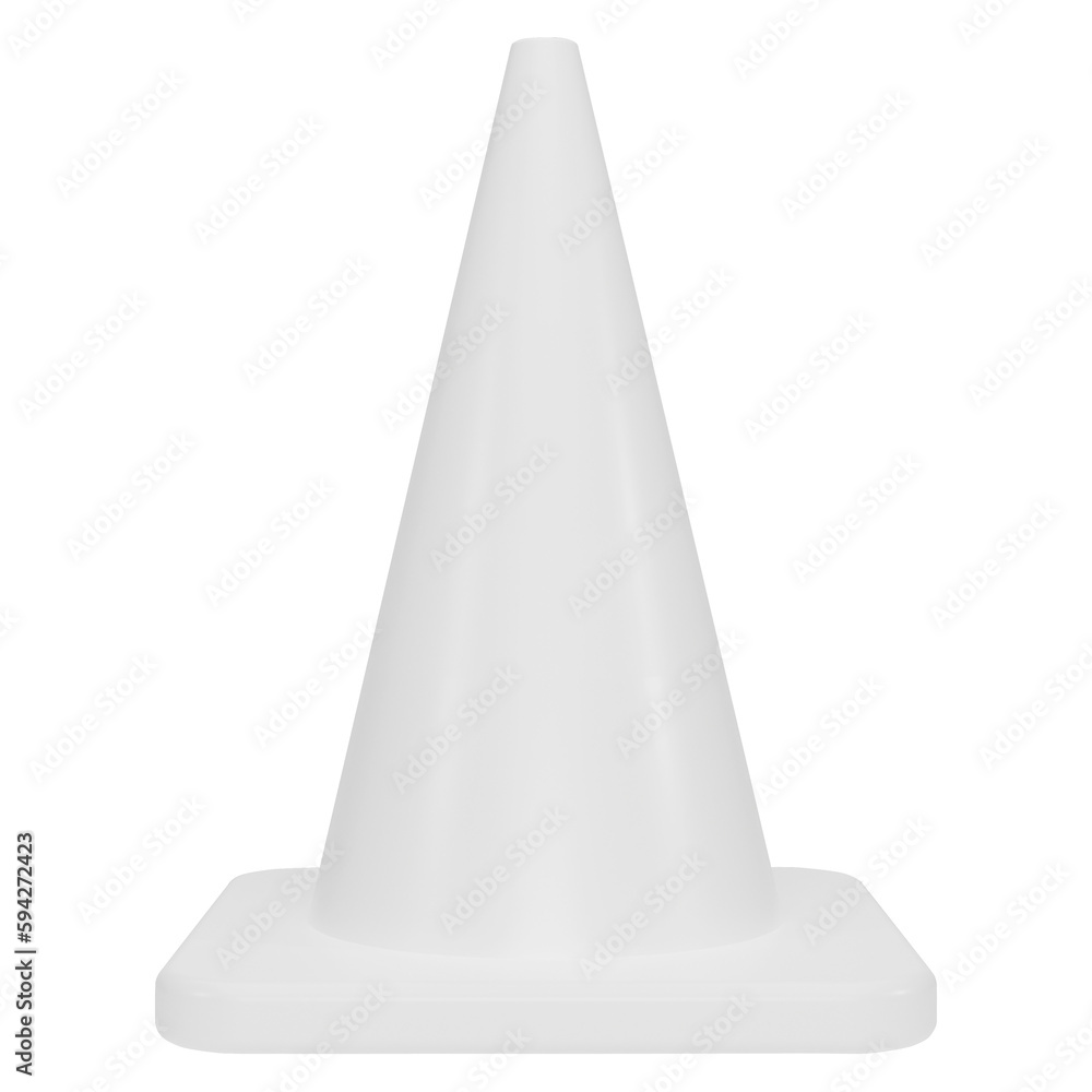 3d white traffic cones. Construction cone icon. Single orange traffic warning cone. Under construction, and maintenance. 3D png illustration. 3d white traffic cones. Construction cone icon. Single orange traffic warning cone. Under construction, and maintenance. 3D png illustration.
