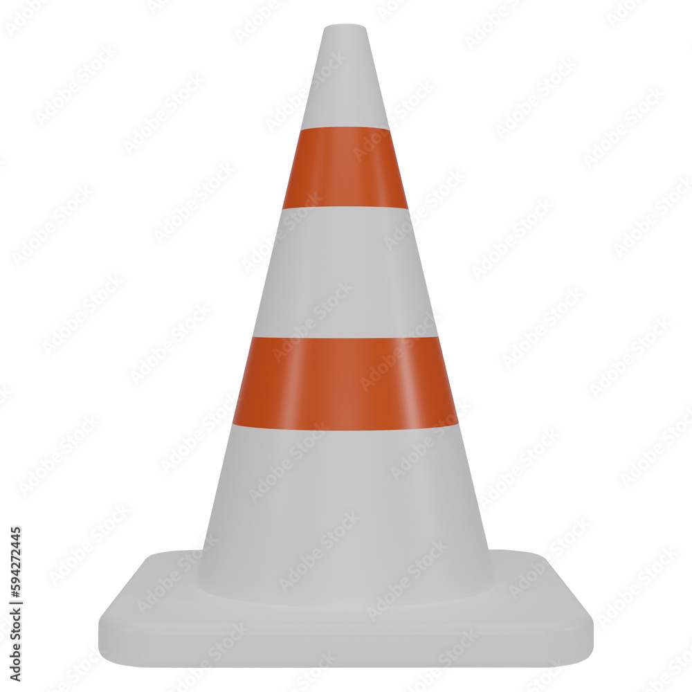3d traffic cones with white and orange stripes isolated on white background. Construction cone icon. Single orange traffic warning cone. Under construction, and maintenance. 3D png illustration. 3d traffic cones with white and orange stripes isolated on white background. Construction cone icon. Single orange traffic warning cone. Under construction, and maintenance. 3D png illustration.