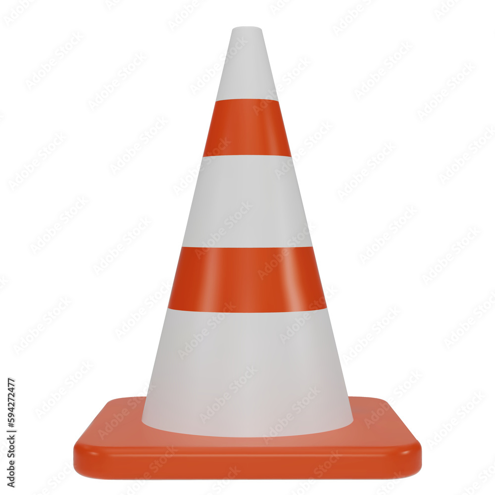 3d traffic cones with white and orange stripes isolated on white background. Construction cone icon. Single orange traffic warning cone. Under construction, and maintenance. 3D png illustration. 3d traffic cones with white and orange stripes isolated on white background. Construction cone icon. Single orange traffic warning cone. Under construction, and maintenance. 3D png illustration.