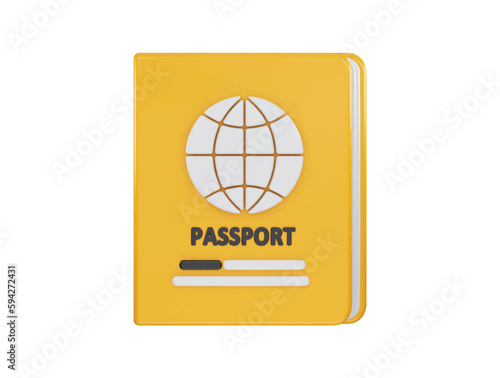Passport icon 3d rendering vector illustration