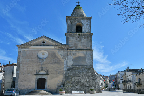 Facade of the church of Alberona, a medieval town in the province of Foggia in Italy.