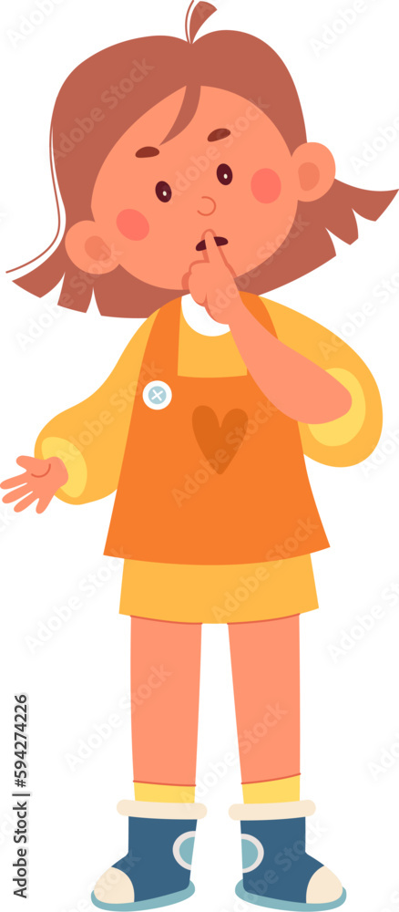 Girl Showing Silence Gesture Girl Showing Silence Gesture