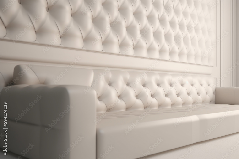 leather sofa blank wall above a white couch, Generative AI leather sofa blank wall above a white couch, Generative AI