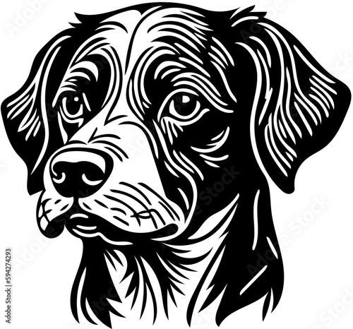 Wallpaper Mural Black and white dog head tribal tattoo, tribal logo, vector illustration,  Torontodigital.ca