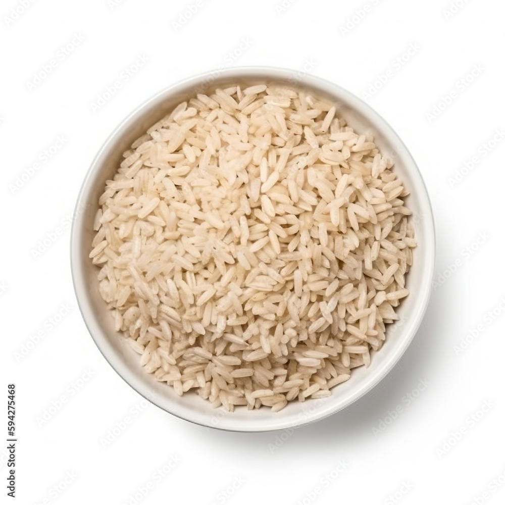 Raw rice bowl isolate on white background. Raw rice bowl isolate on white background.