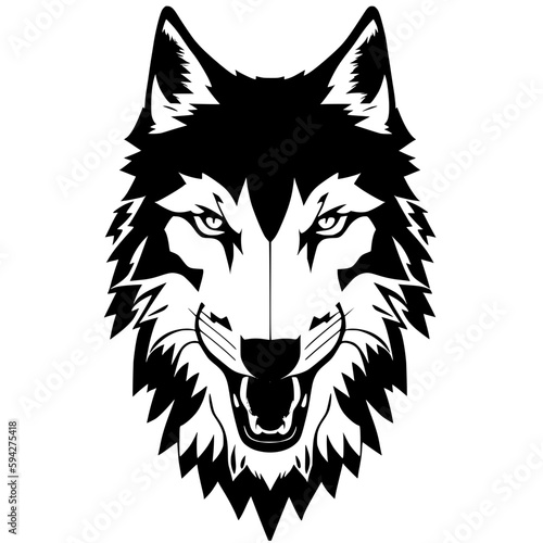 black fox head cartoon