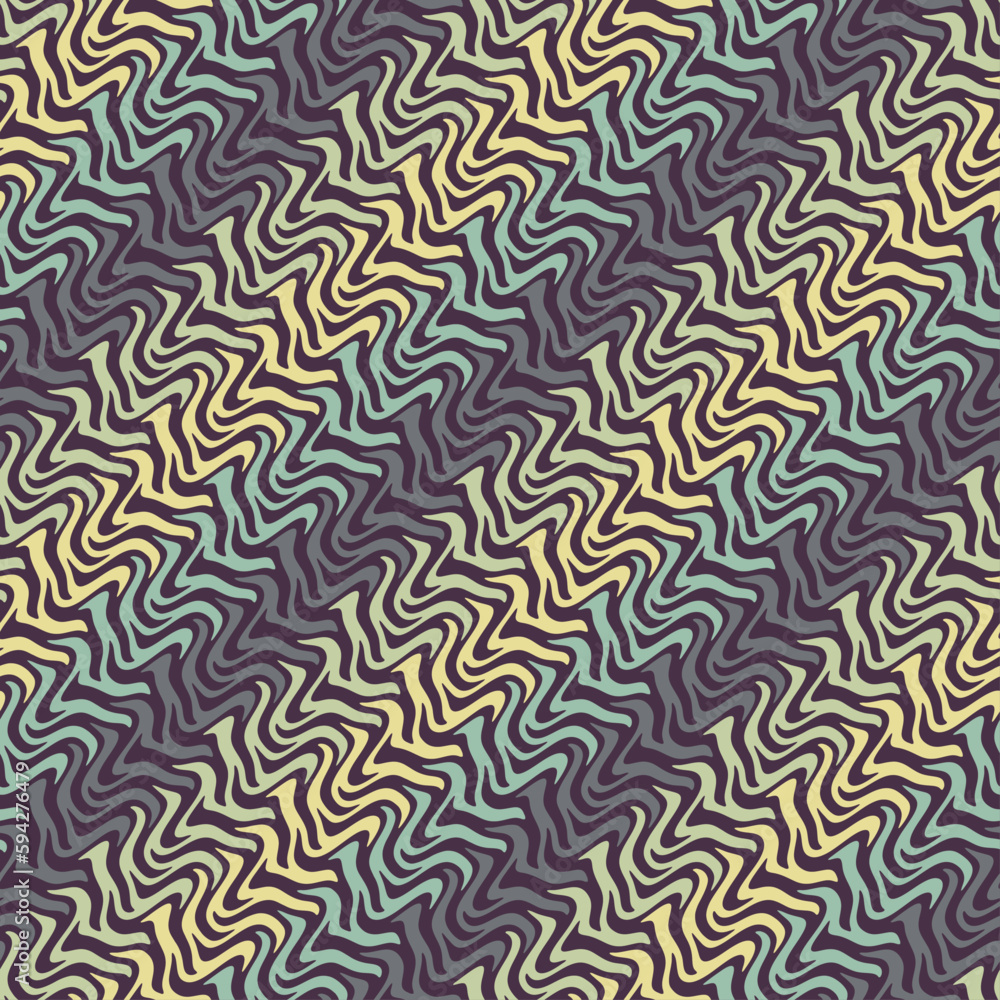 Multicolor Ethnic Ripples Textured Pattern