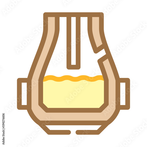 basic oxygen furnace steel production color icon vector illustration