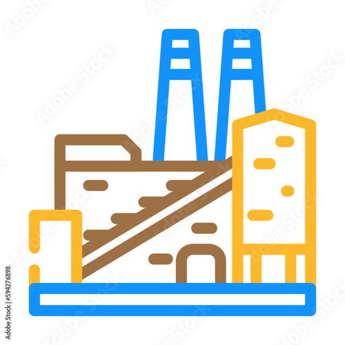 coking plant steel production color icon vector illustration