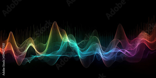 abstract sound wave on black background, vector illustration eps10