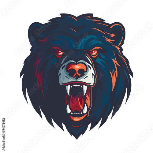 Modern professional grizzly bear emblem logo for a sport team