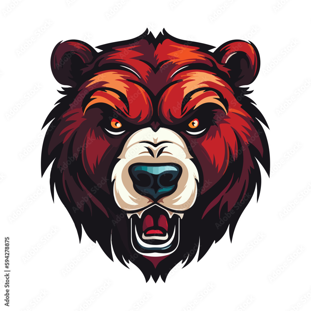Modern professional grizzly bear emblem logo for a sport team